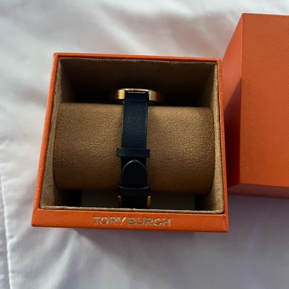 Tory Burch Navy Leather and Gold Watch - Picture 3 of 4